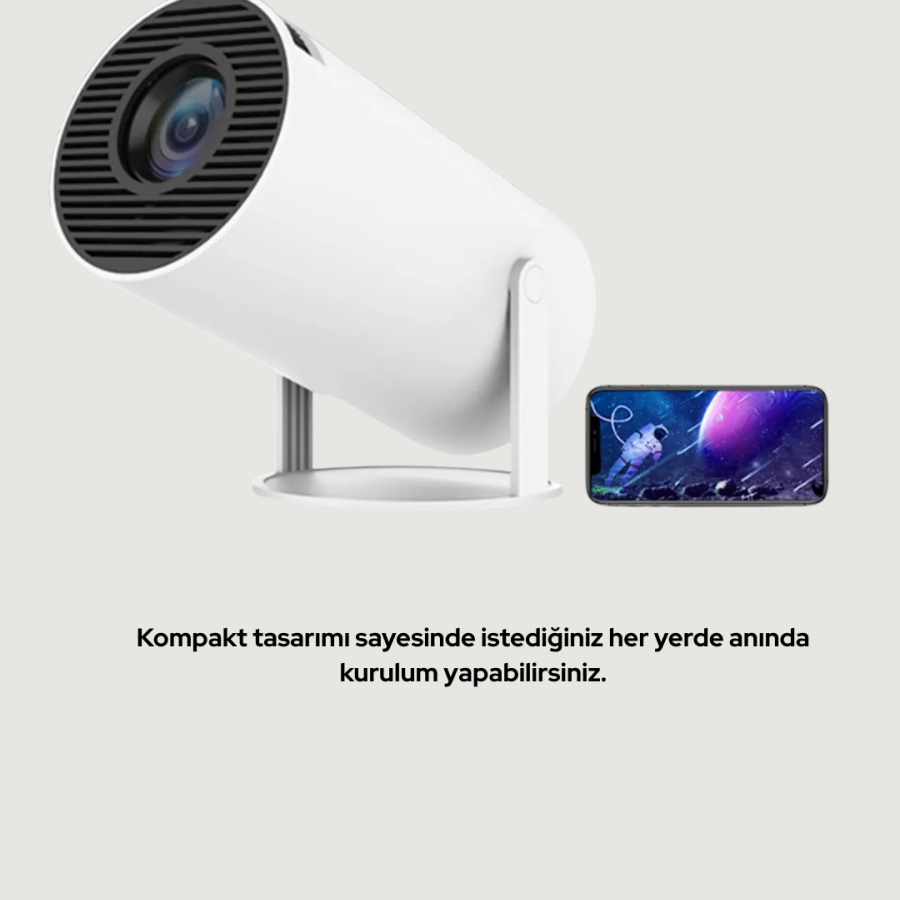 Home Projector with Wireless and Wired Connection Options