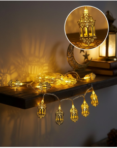 Battery Operated LED Light Golden Lantern Design For Ramadan Decoration Battery Operated LED Light Golden Lantern Design For Ramadan Decoration