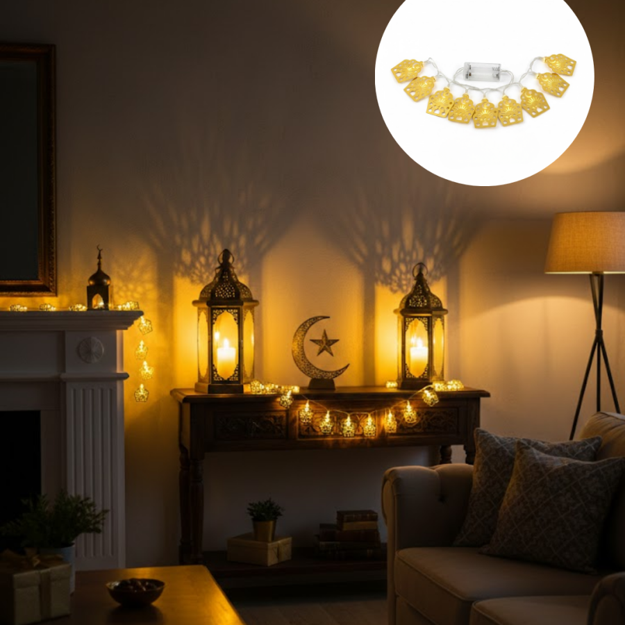 Battery Operated Ramadan and Eid LED Light Chain Mosque Themed Decorative