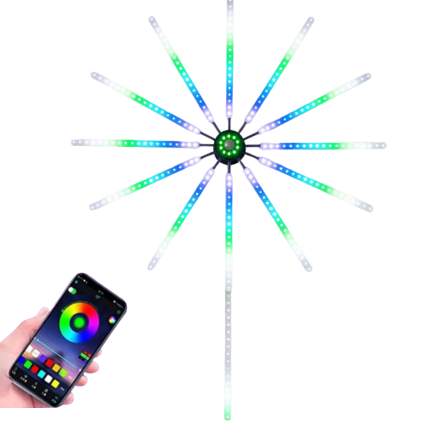 Modular RGB LED Wall Light with Fireworks Effect Remote Control