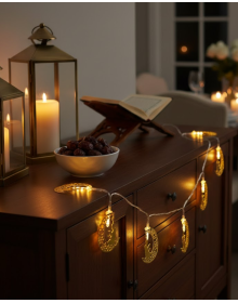 Ramadan Moonlight LED Fairy Light with Prostrating Man Silhouette