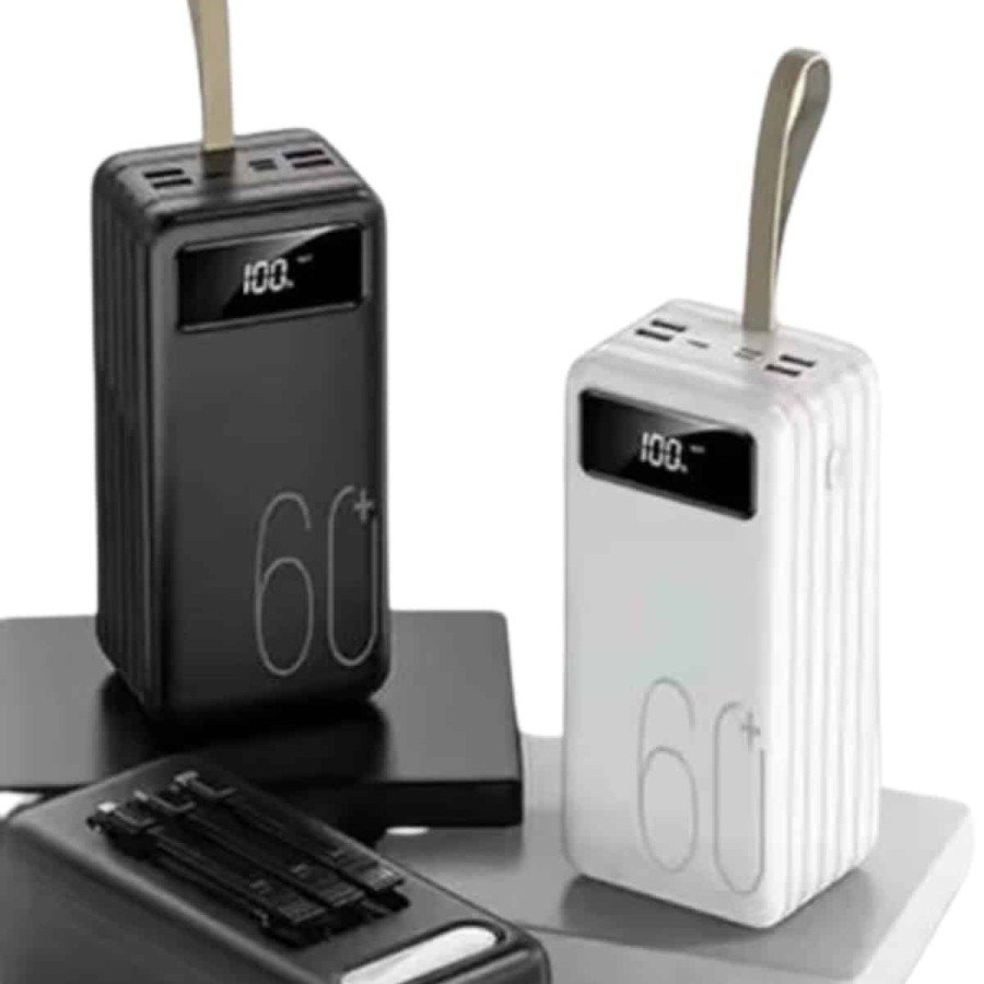 Fast Charging 4 Output Powerbank 60.000 Mah Portable with Digital Indicator