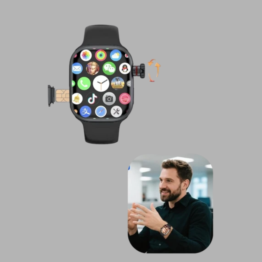 Black Smart Watch with SIM Card and Voice Calling Black Smart Watch with SIM Card and Voice Calling
