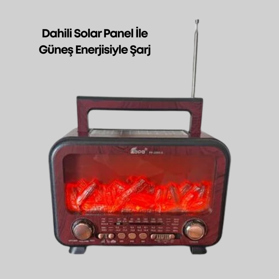 Solar Bluetooth Speaker with Fireplace Flame Light – 7W Powerful Sound, FM Radio Solar Bluetooth Speaker with Fireplace Flame Light – 7W Powerful Sound, FM Radio
