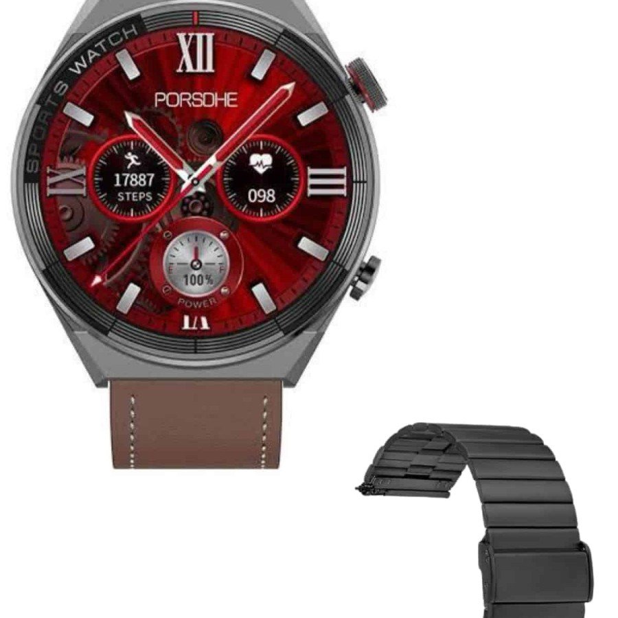 Smart Watch for Men Steel Strap Bluetooth Connected iOS and Android Compatible
