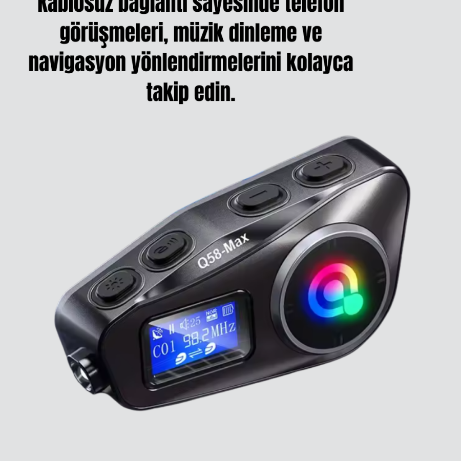 Bluetooth Helmet Headset with LCD Screen, FM Radio and SD Card Input