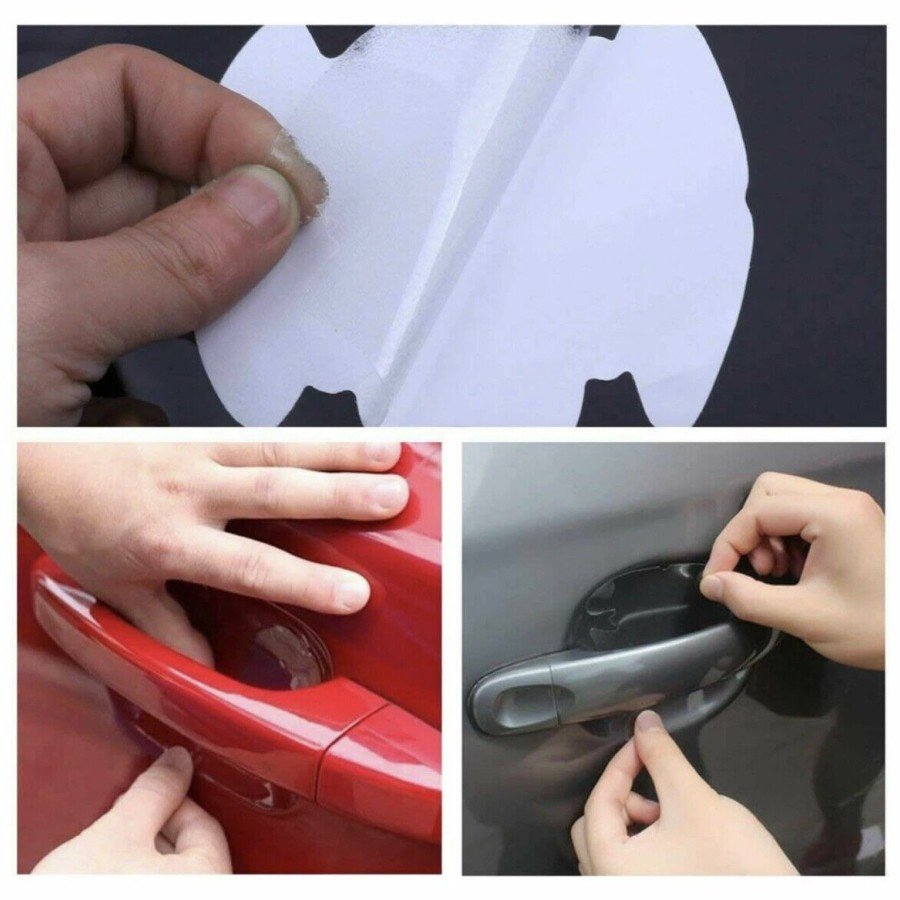 8Pcs Car Door Handle Protector Anti-Scratch Transparent Sticker Film Protection Set