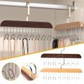 Multifunctional Wooden Belt Tie Scarf Closet Hanger with 8 Hooks