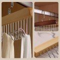 Multifunctional Wooden Belt Tie Scarf Closet Hanger with 8 Hooks