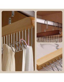 Multifunctional Wooden Belt Tie Scarf Closet Hanger with 8 Hooks