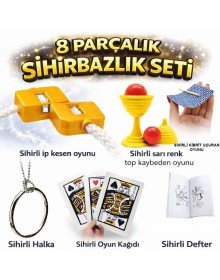 Magic Set of 8 (Matches, Notebook, Ring, Cup, Rope, 3 Cards)