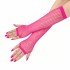 80's 90's Retro Neon Fuchsia Candy Pink Mesh Fingerless Gloves 26 cm