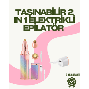 8000 RPM Portable Epilator – Battery Operated with Eyebrow Trimmer and Lip Epilator