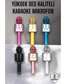 Wireless Bluetooth Karaoke Microphone with USB and AUX Input, High Sound Quality