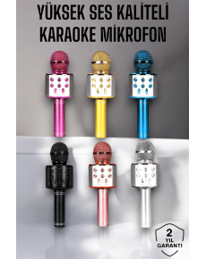 Wireless Bluetooth Karaoke Microphone with USB and AUX Input, High Sound Quality