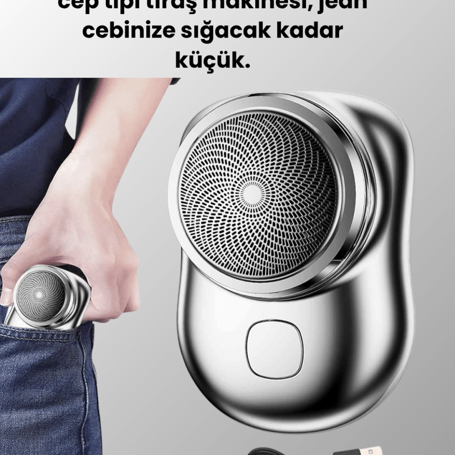 Portable, pocket-sized, rechargeable electric shaver