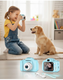 Blue Compact HD Digital Camera Portable Model with Video and Photo Recording Features
