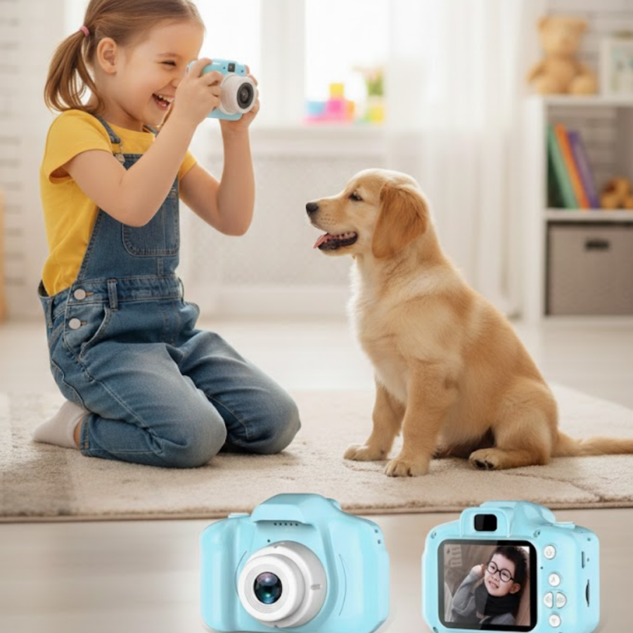Blue Compact HD Digital Camera Portable Model with Video and Photo Recording Features