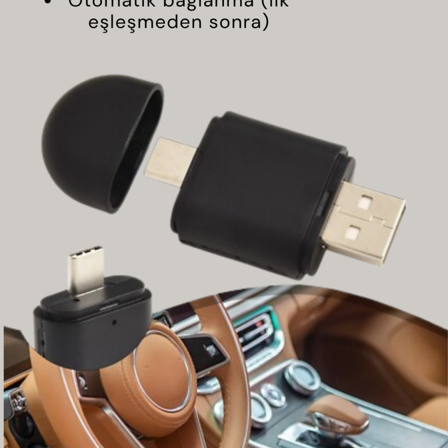 Wireless CarPlay and Android Auto Adapter – Smart Converter with USB-A & Type-C Input