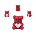 3D Printed Heart Teddy Bear 10cm Romantic Desktop Decoration