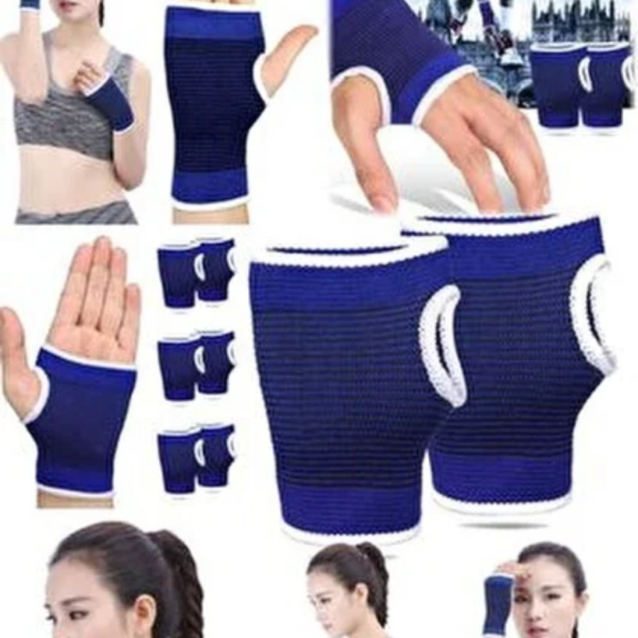 Blue Wrist Protector Sports Support Universal Size For Both Hands