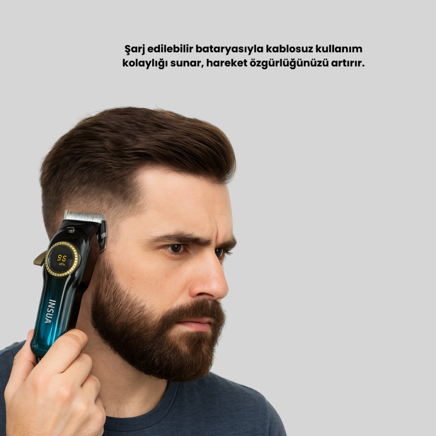 Wireless/Wired Men s Shaver with USB Type-C Rechargeable