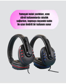 Computer Headset – Soft Pad, Durable Cord Cable