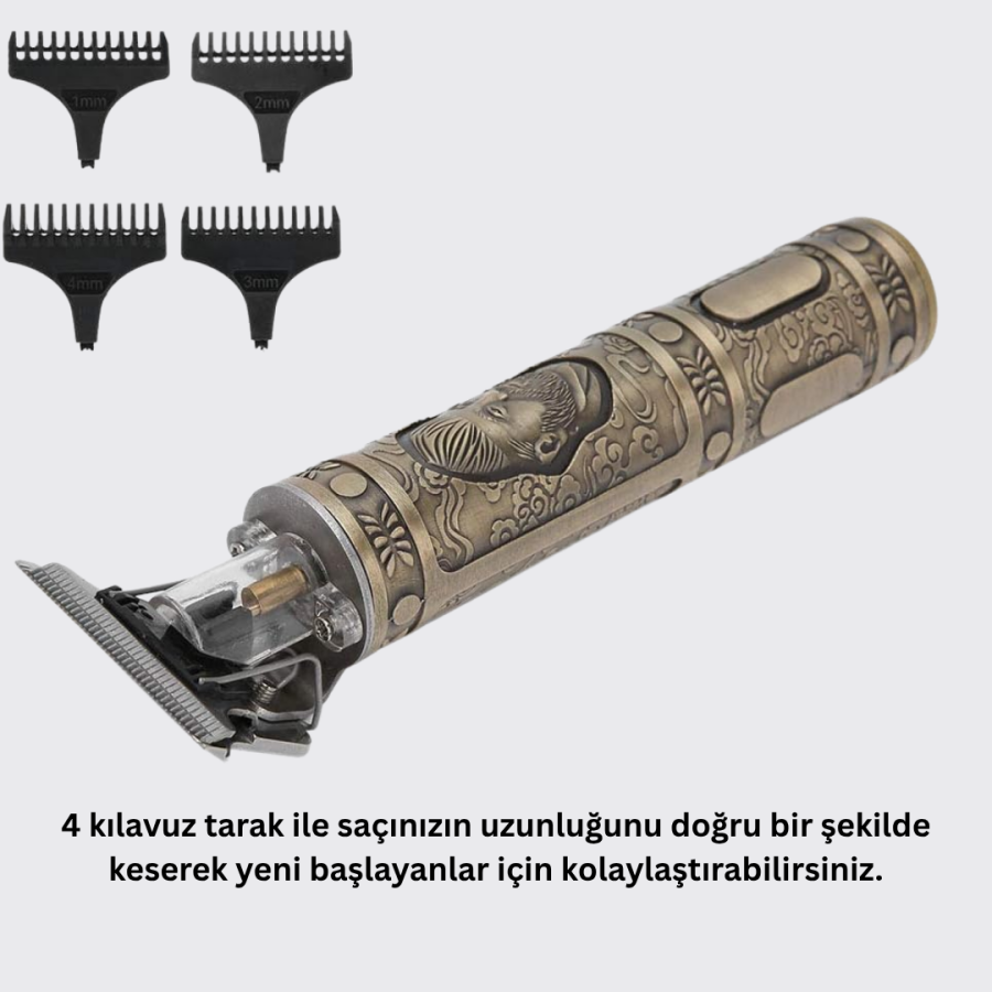Hair and beard Clipper with Compact Design, Powerful Motor and 4 Guide Combs Hair and beard Clipper with Compact Design, Powerful Motor and 4 Guide Combs