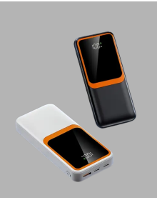 Compact 10000 mAh Powerbank – With Digital Display, Type-C and Lightning Compatible