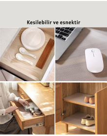 Transparent kitchen shelf and drawer covering non-slip PVC