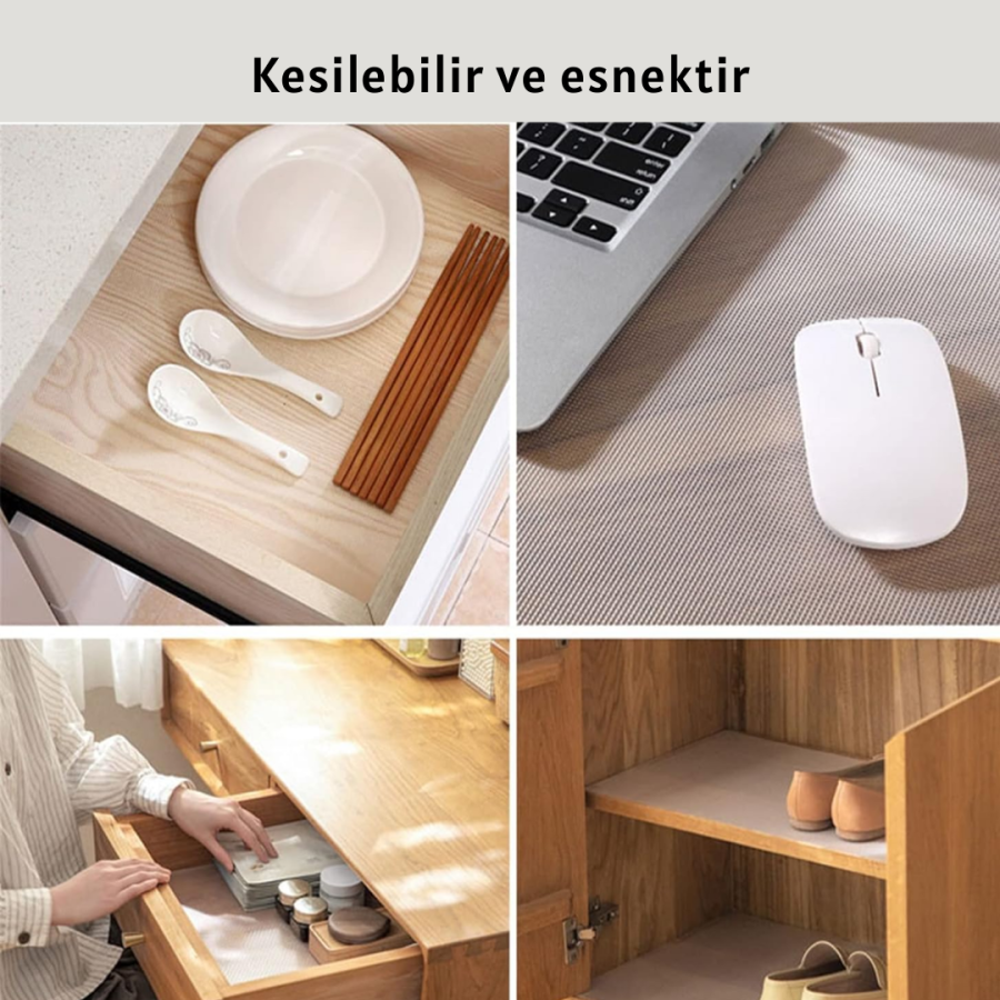Transparent kitchen shelf and drawer covering non-slip PVC