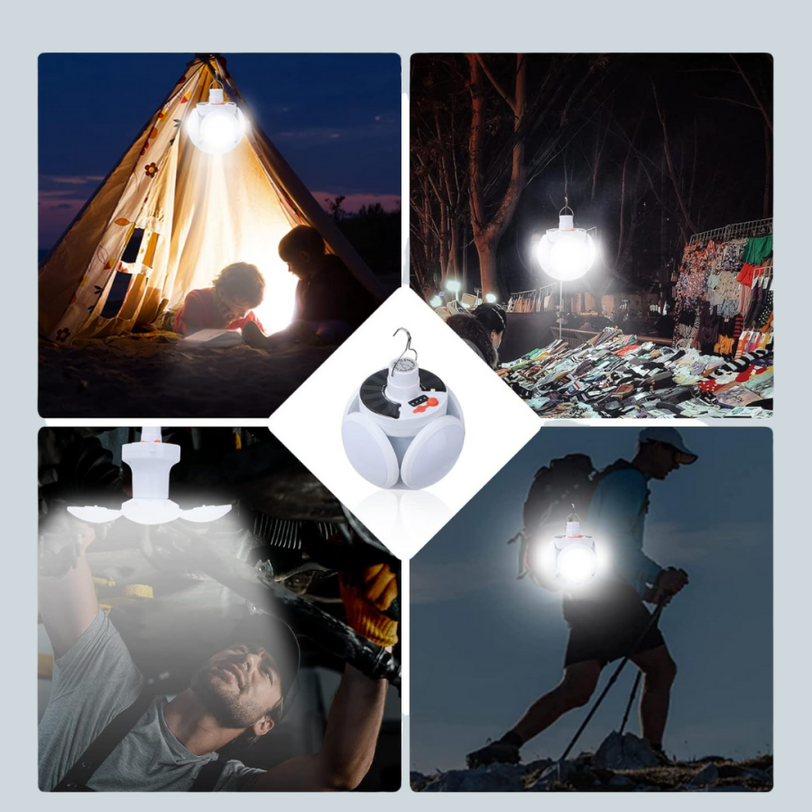 Multi-Purpose Foldable Solar Powered Camping Lamp – Table Top and Hanging Use