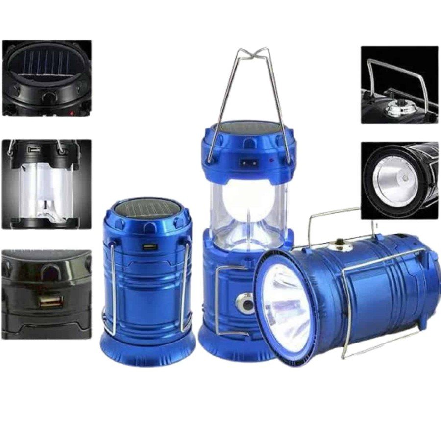 Solar Rechargeable Camping Lamp Solar Powered Sled Camping Lantern Tent Lantern LED Searchlight