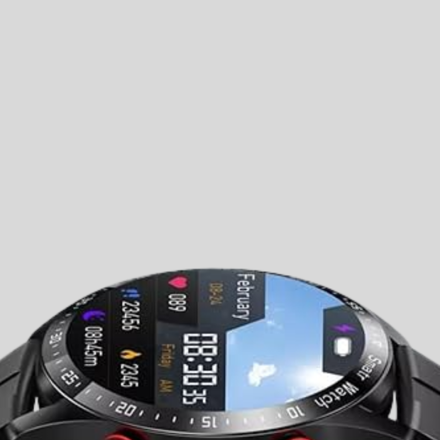Smart Watch Amoled Screen Metal and Leather Band Sleep and Health Tracking Vibrating