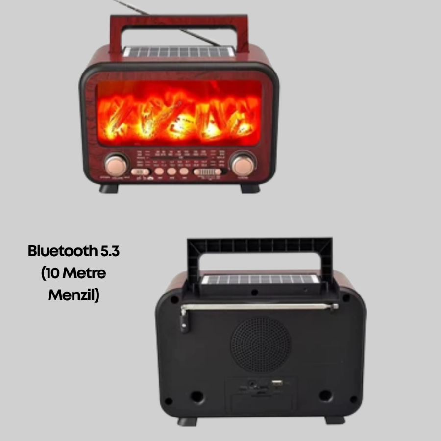 Flame Light Bluetooth Speaker with Solar Panel – Multiple Inputs, Long Battery Life Flame Light Bluetooth Speaker with Solar Panel – Multiple Inputs, Long Battery Life