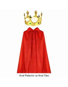 90 cm King Cloak and Gold King Crown Set