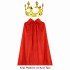 90 cm King Cloak and Gold King Crown Set