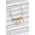 Brass Gold Color Pole Star Detailed Charm Women's Bracelet