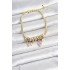 Brass Gold Color Heart Detailed Charm Women's Bracelet