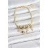 Brass Gold Color Eye Detailed Charm Women's Bracelet