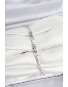 Brass Silver Color Zircon Stone Sergeant Model Waterway Women's Bracelet