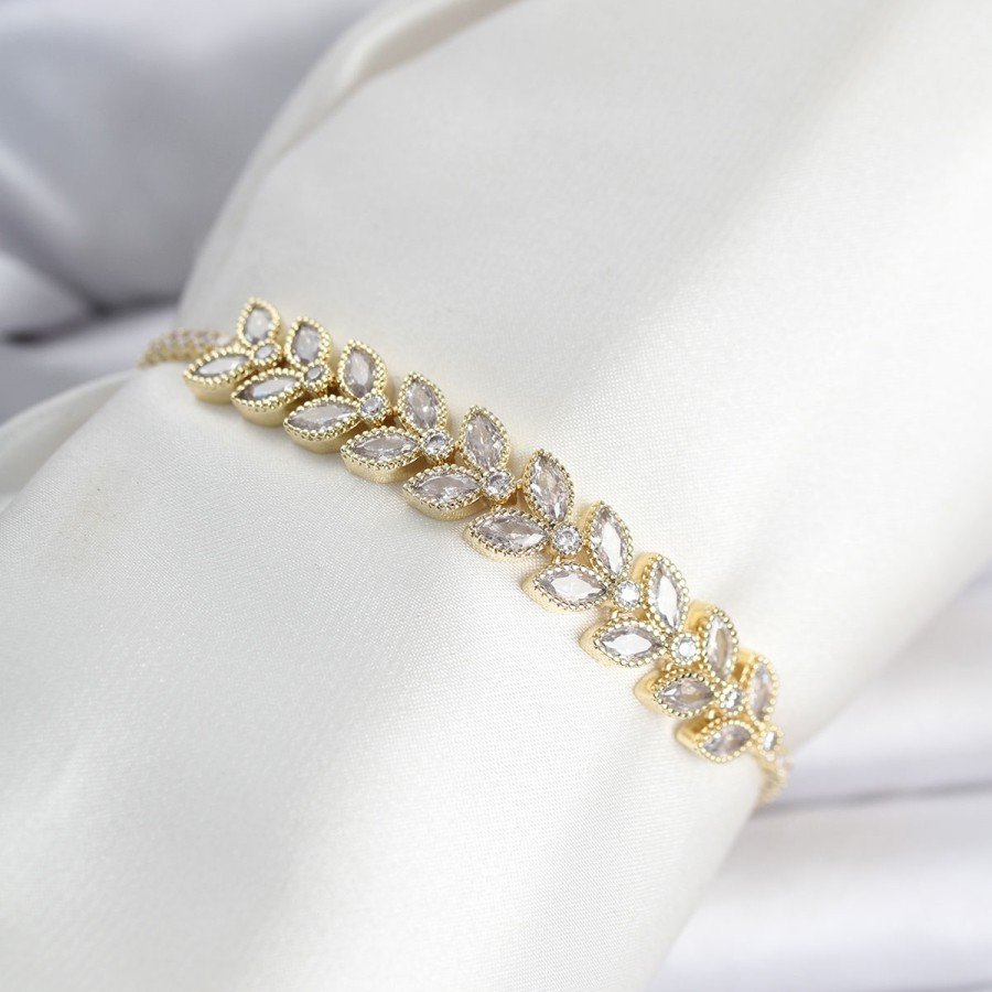 Pirinç Gold Renk Başak Model Su Yolu Kadın Bileklik Pirinç Gold Renk Başak Model Su Yolu Kadın Bileklik