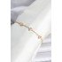 Brass Gold Color Pink Drop Stone Detailed Women's Waterway Bracelet