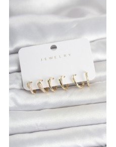 Brass Gold Color Snake Model Women's Earring Set