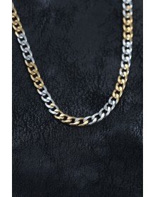 316L Steel Silver and Gold Color Curb Men's Necklace
