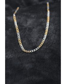 316L Steel Silver and Gold Color Curb Men's Necklace
