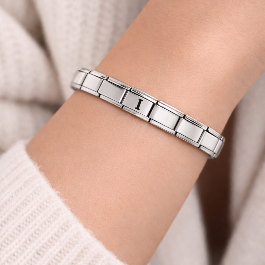 Letter I Steel Bracelet – Personalized Initial Bracelet – Stainless Steel Elegant Women s Bracelet