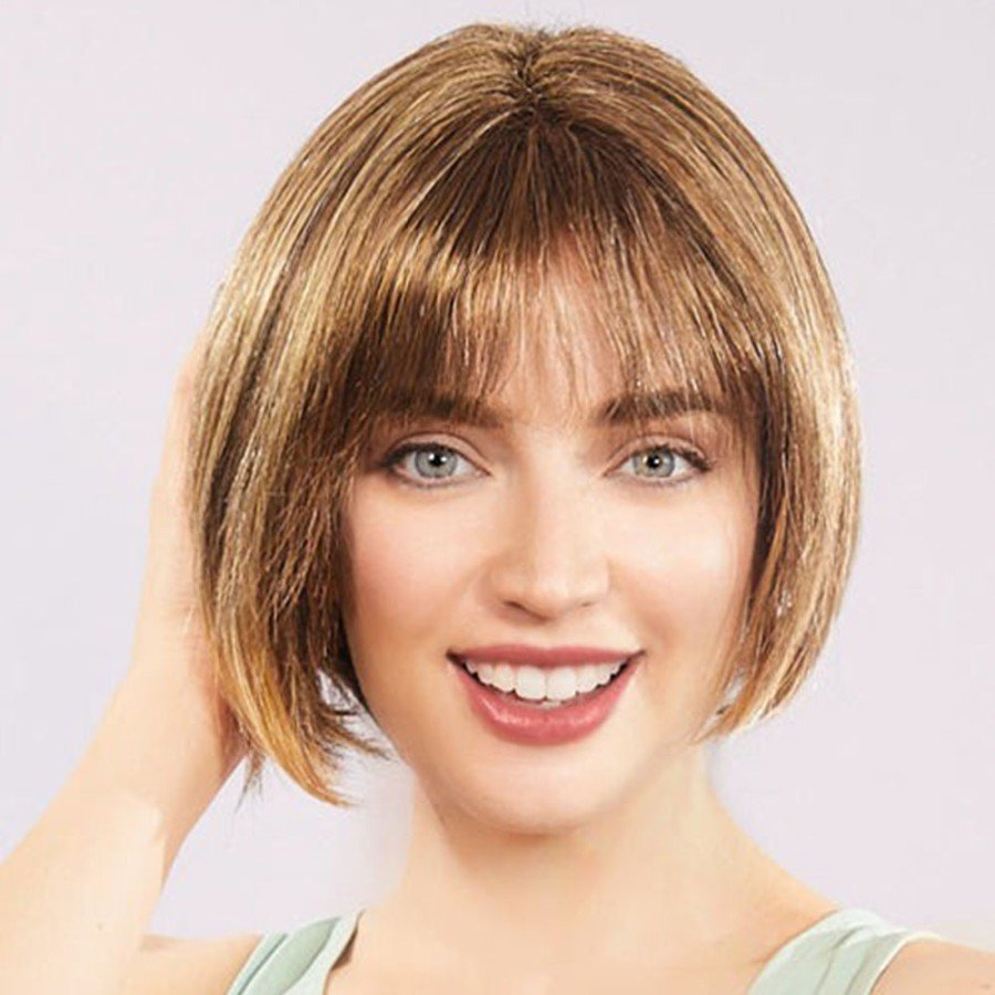 Light Brown Blunt Party Wig Blunt Hair
