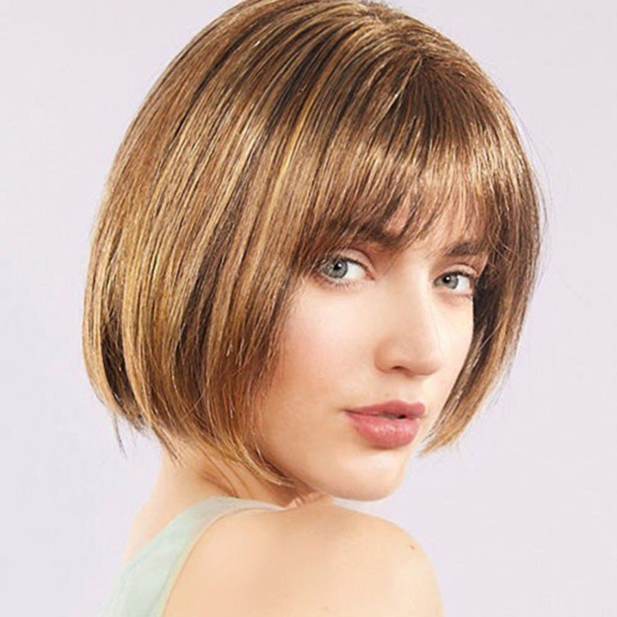 Light Brown Blunt Party Wig Blunt Hair