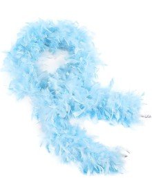 Light Blue Color Fluffy Thick Otriş Boa Feather 6 cm Width 180-200 cm Length